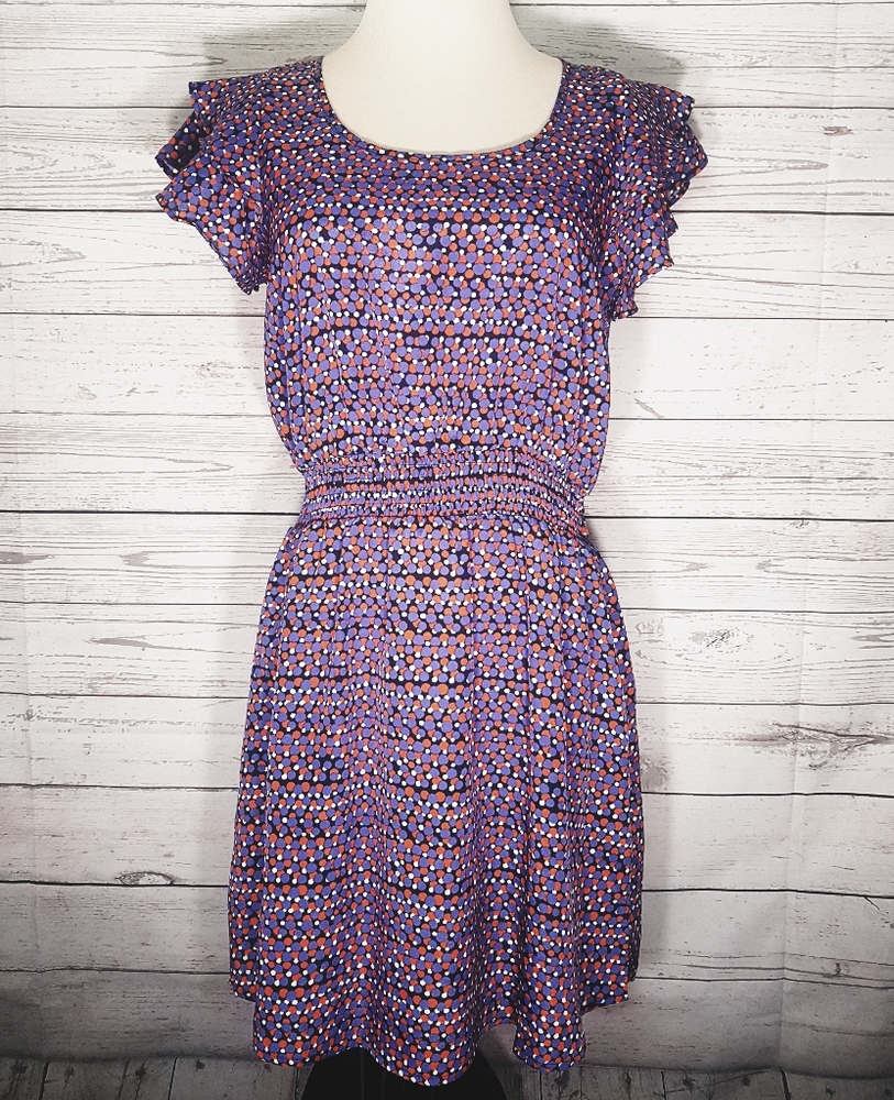 Women's Tier Layer Sleeve Abstract Dress Sz S